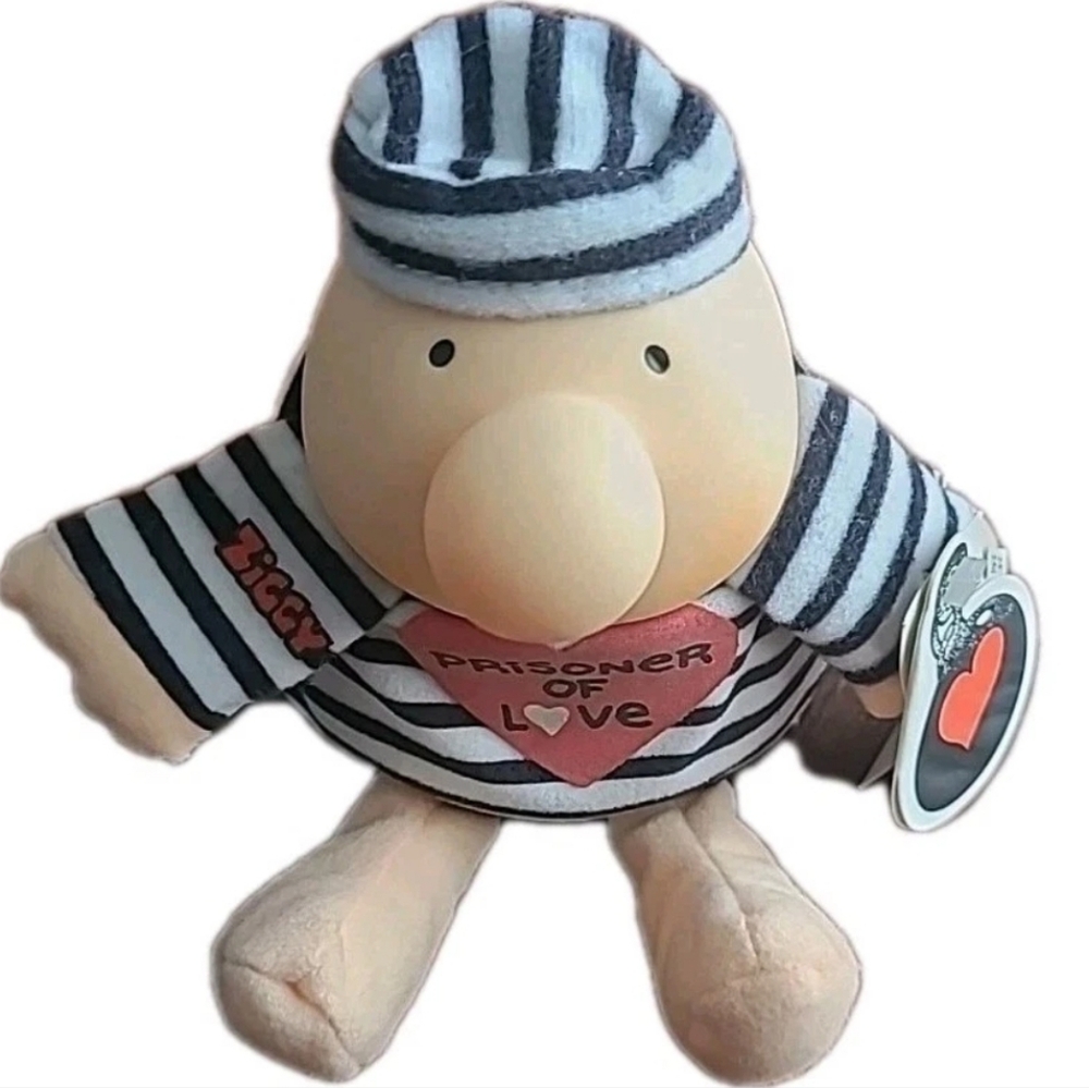 Vintage 90s Ziggy Prisoner of Love Plush Doll w/Tags Red Heart Valentine 7" 1993